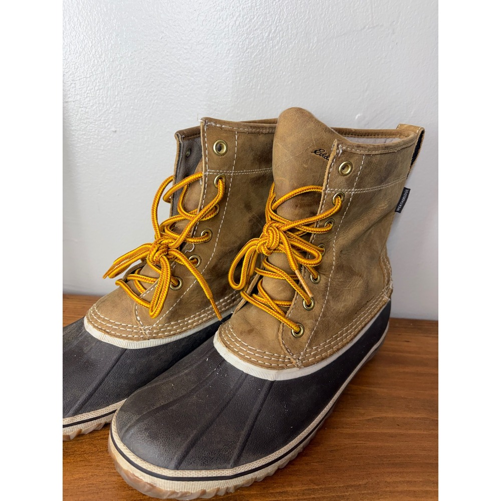 Eddie Bauer Hunt Pack Duck Boots Brown WeatherEdge Insulated Women 9 0048-588